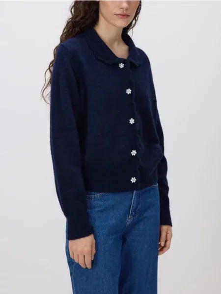 Reserved Кардиган з декоративними темно-синій синій