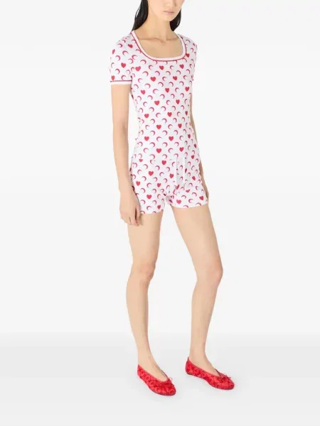 Małe mały szorty Marine Serre w serca białe