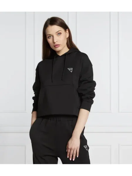 HUGO Hanorac Decna | Cropped Fit negru