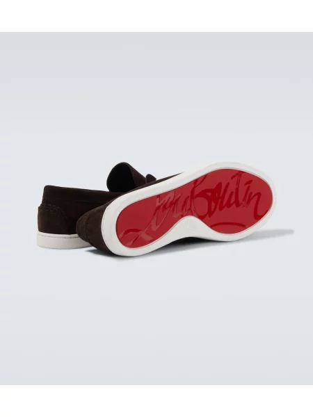 Hlačke slip Christian Louboutin iz semiša rjava