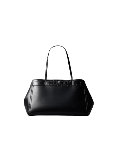 Calvin Klein Geantă Ck Croc Snap Large Tote negru