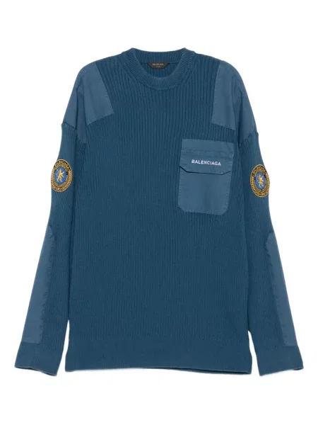 Пуловер Balenciaga синьо