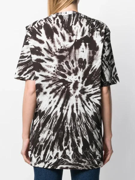 Тениска Dsquared2 с принт с tie-dye ефект черно