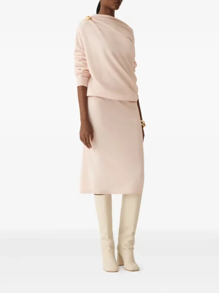 Sukienka midi Fabiana Filippi drapowana do kolan garniturowa różowa