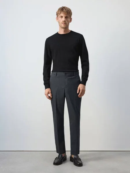 Spodnie Bologna cropped slim fit ciemnoszary Mężczyzna 48 MANGO MAN