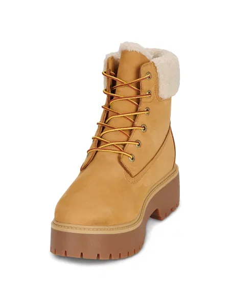 Impermeabil pantofi Timberland din nubuc cu platformă bej
