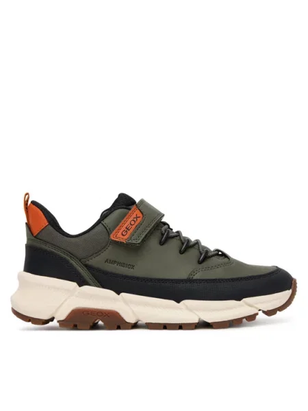 Chlapecké tenisky Geox Flexyper Plus Khaki černé