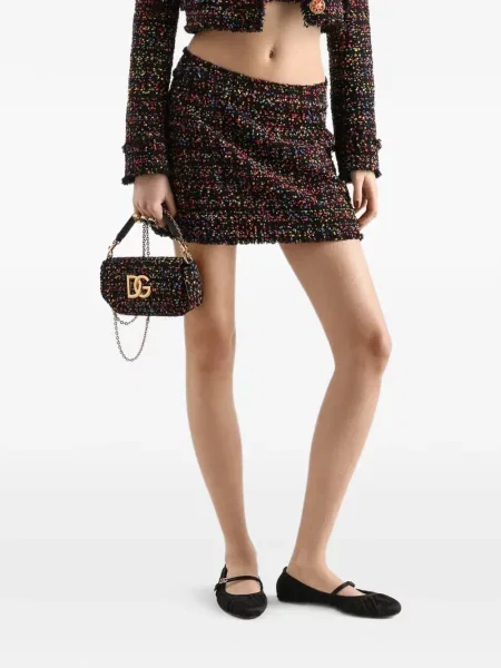 Fusta mini Dolce & Gabbana din tweed negru