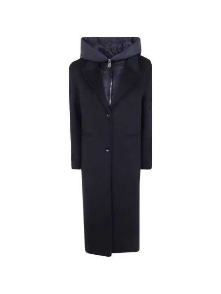 Palton Seventy cu glugă albastru