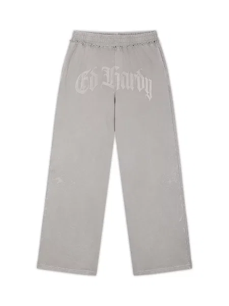 Ed Hardy Pantaloni gri deschis / murdar alb