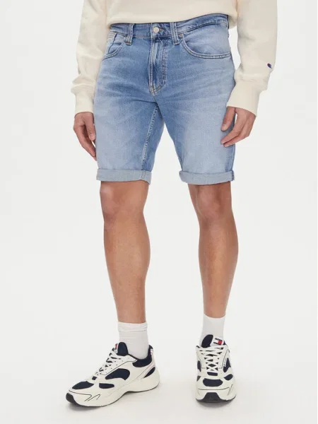 Дънков къс панталон Tommy Jeans синьо