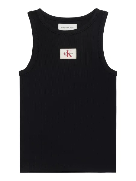 Calvin Klein Jeans Top Monologo Patch Tank' čierna