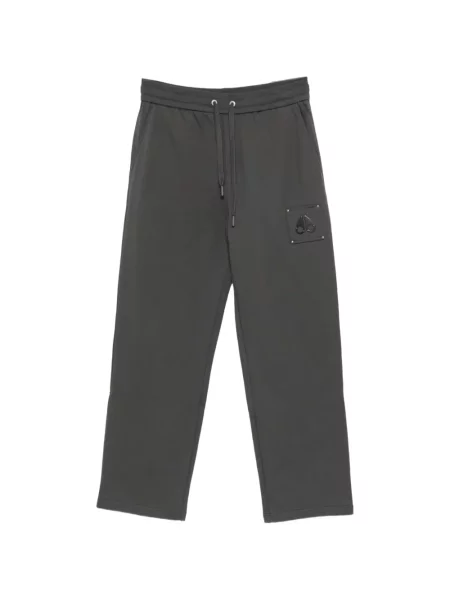 Pantaloni Moose Knuckles alergare cu autograf cu cordon gri