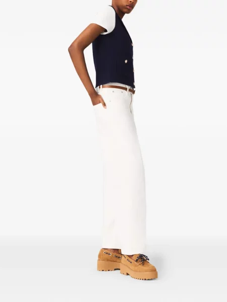 Kamizelka Maje z kieszeniami zapinanymi na guziki niebieska