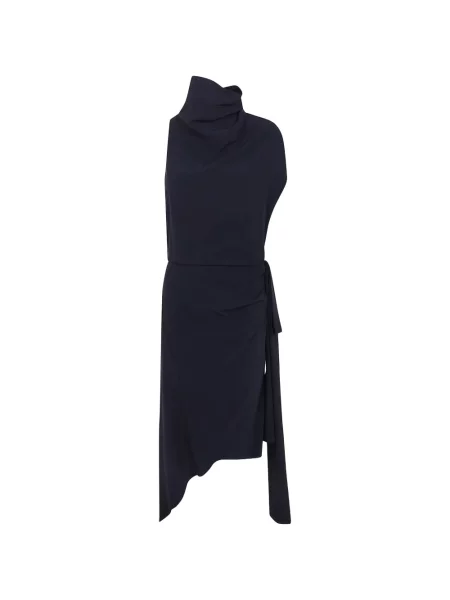 Rochie midi N°21 asimetrică drapată albastru