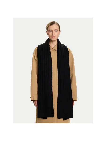 Tommy Hilfiger Șal cu adaos de lână negru
