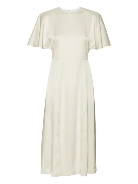 Midi suknelė Rotate Birger Christensen satino iki kelių plyšys balta