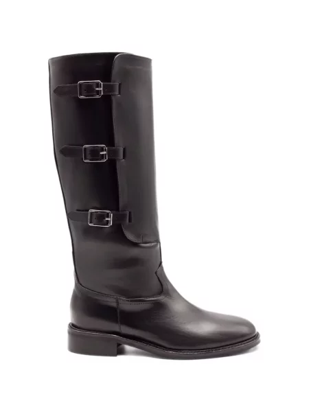 Botine Julie Dee cu cataramă cu bretele negru