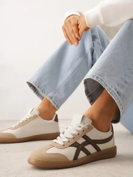 Sneakers Zitora cu maro bej
