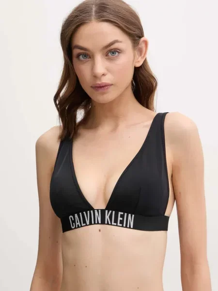 Plavková podprsenka Calvin Klein mírně vyztužený košík černá