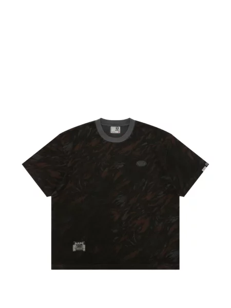Tricou Aape By A Bathing Ape cu broderie cu model camuflaj negru
