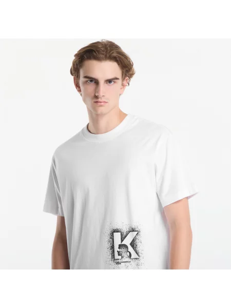 Тениска Karl Lagerfeld Jeans с автограф бяло