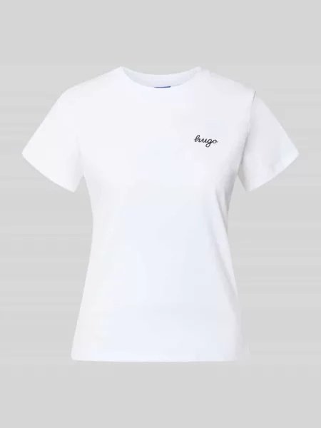 T-shirt o kroju regular fit z czystej bawełny model Damatee_B' Hugo Blue biała