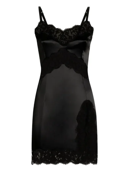 Rochie mini Dolce & Gabbana din satin de costum negru