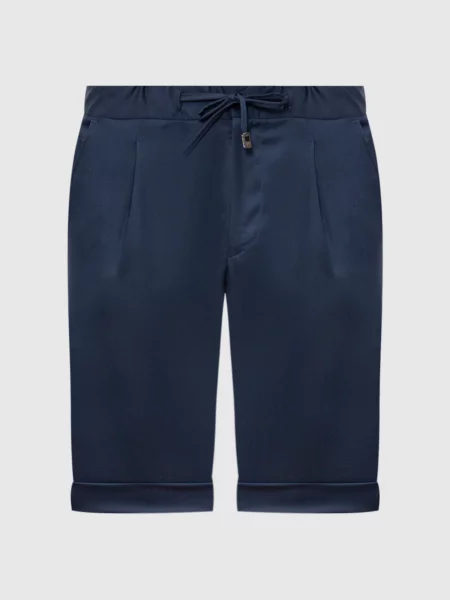 Шорти з вовни з відворотами Enrico Mandelli сині