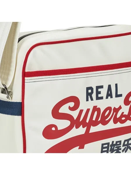 Geantă messenger Superdry retro alb