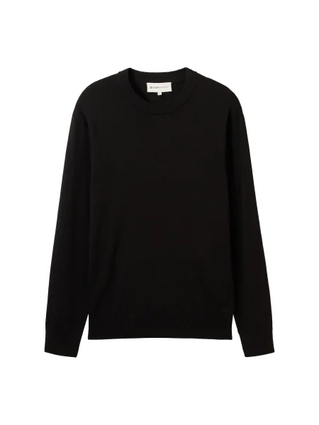 TOM TAILOR DENIM Pulover negru