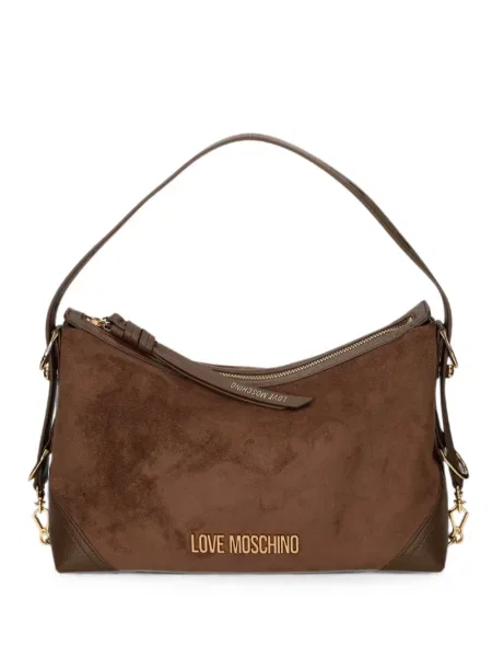 Geantă Love Moschino cu autograf maro