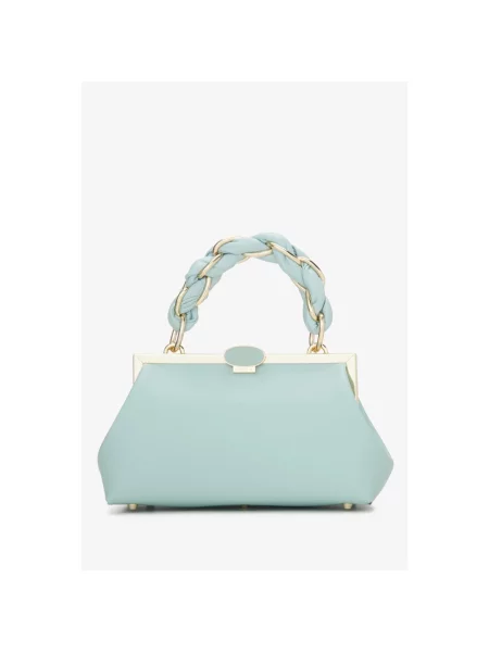 Сумка багет шкіряна Cromia блакитна