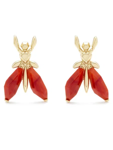 PATRIZIA PEPE Uhani ORECCHINI zlata / rdeča oranžna