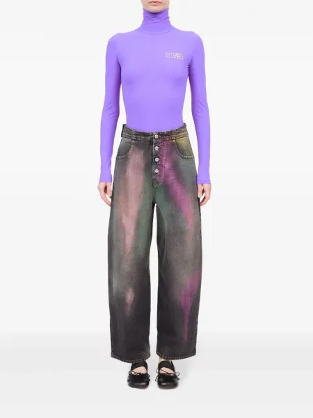 Blugi drepți Mm6 Maison Margiela albastru
