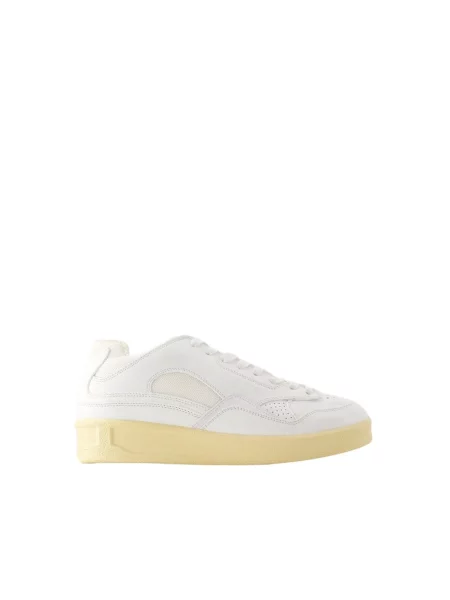 Sneakersy Jil Sander skórzane z nadrukiem białe