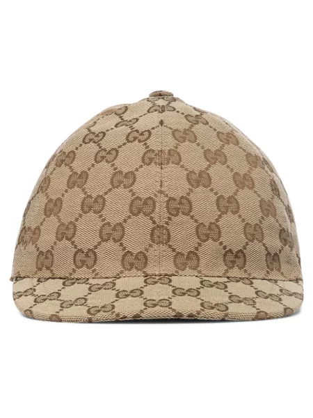 Czapka z daszkiem Gucci płócienna beżowa