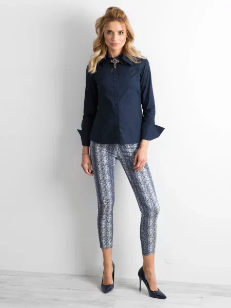 Pantaloni Fashionhunters albastru