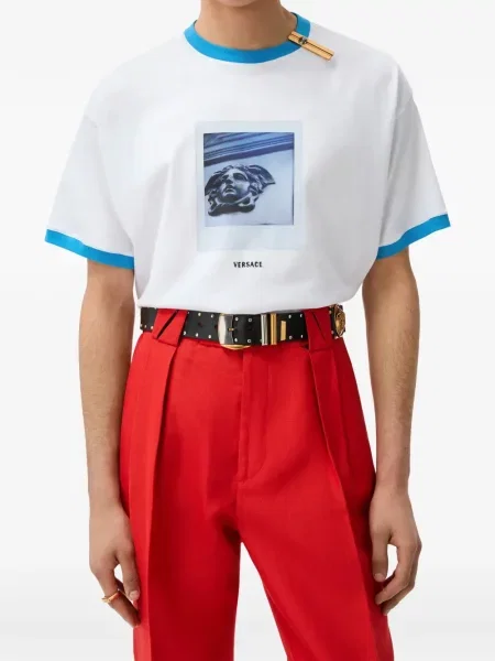 Tricou Versace cu imagine din jerseu alb