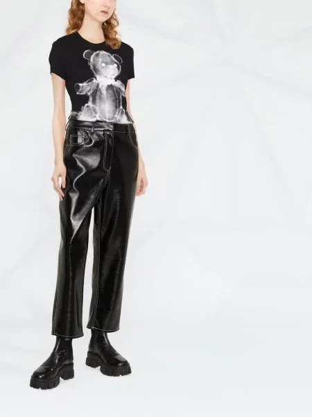 Raštuotas trumpas grafika marškinėliai Philipp Plein juoda