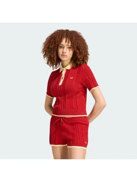 POLO TRIČKO CABLE KNIT CALI červené
