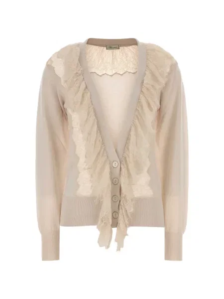Cardigan Blumarine cu volane din dantelă