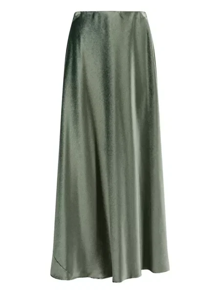 Satynowa spódnica Alberta Ferretti w kształcie litery A zielona