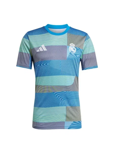 ADIDAS PERFORMANCE Funkční tričko Real Madrid Prematch azurová / šedá / světle zelená / bílá modré