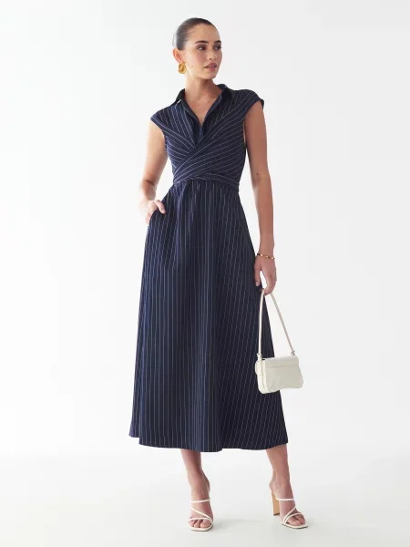 Willa Rochie Gaia bleumarin / natural alb