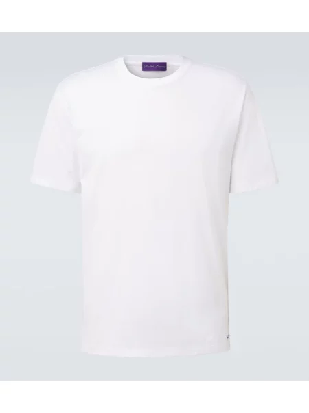 Tricou Ralph Lauren Purple Label din jerseu alb