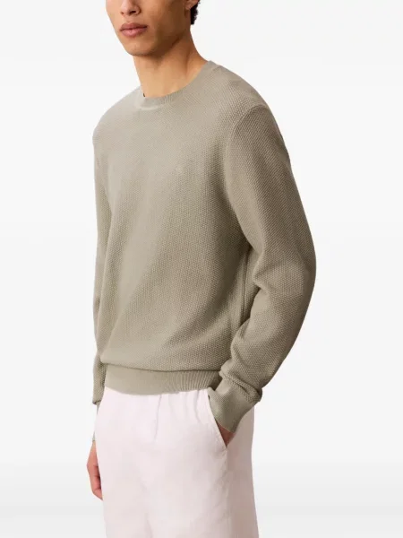 Pulover Calvin Klein cu decolteu rotund verde