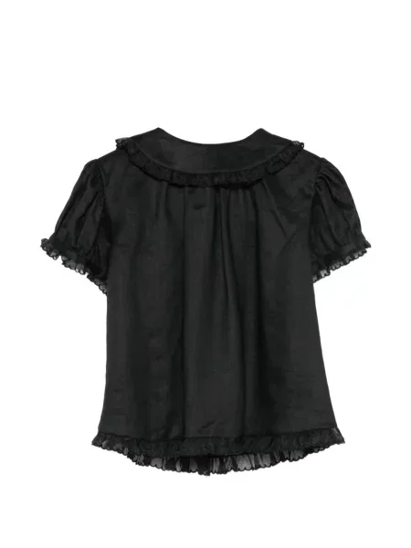 Top Dôen cu volane negru