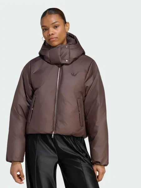 Пуховик adidas комбінований верх коричневий