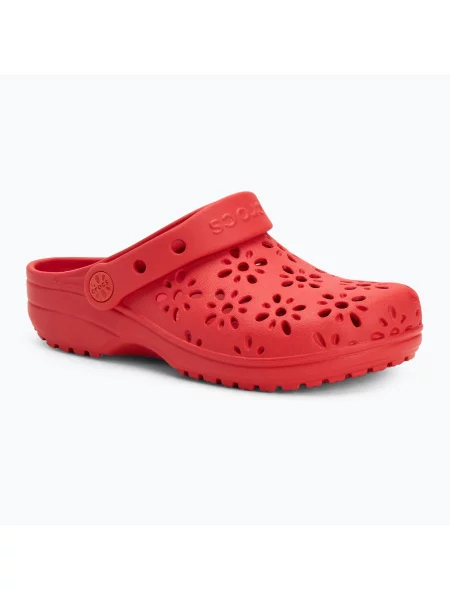Crocs Classic Floral Cutout Clog Детски джапанки cherry red червено